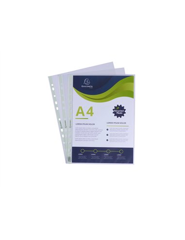 Pochette perforee exacompta a4 pp recycle graine 6/100eme paquet 100 unites.