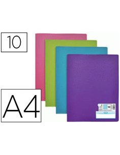 Protège-documents elba memphis pp couverture semi-rigide 10 pochettes 20 vues a4 210x297mm coloris assortis style.