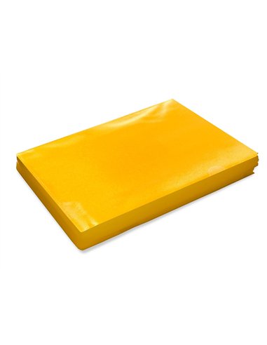 Pochette coin q-connect polypropylène grainé économique 12/100e coloris jaune transparent boîte 100 unités.
