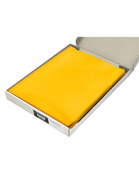 Pochette coin q-connect polypropylène grainé économique 12/100e coloris jaune transparent boîte 100 unités.