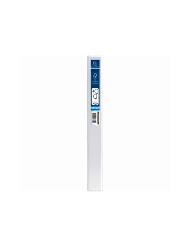 Classeur exacompta kreacover 4 anneaux 15mm a4+ carton recouvert polypropylène dos 38mm personnalisable blanc.