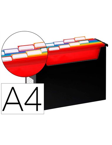 Boite easycase rainbow class 8 dossiers suspenduspolypropylene a4 32,8x24x12cm coloris noir.