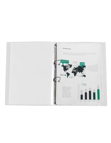 Classeur kangourou liderpapel 2 anneaux en d 25mm polypropylene 283x320mm document a4 coloris.