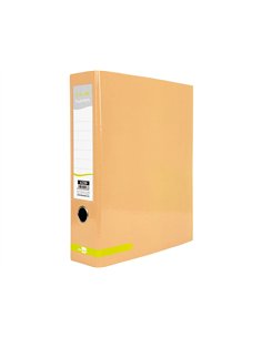Classeur a levier liderpapel a4 color system dos de 80 mm coloris peche. 2