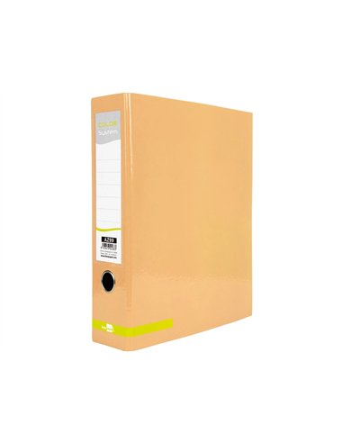 Classeur a levier liderpapel a4 color system dos de 80 mm coloris peche.