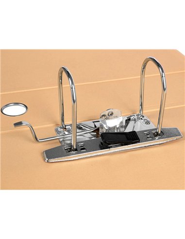 Classeur a levier liderpapel a4 color system dos de 80 mm coloris peche.