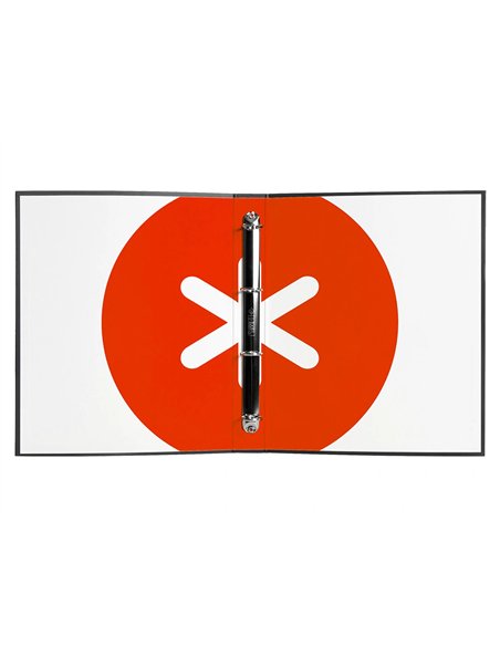 Classeur antartik 4 anneaux ronds 25mm a4 carton remborde coloris noir.