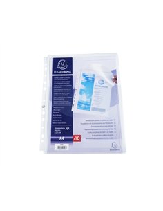 Pochette perforee exacompta a4 pp soufflet 25mm ouverture haut paquet 10 unites.