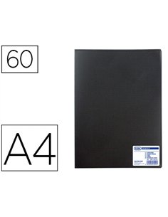 Protège-documents elba memphis polypropylène couverture semi-rigide 60 pochettes 120 vues a4 210x297mm coloris noir.