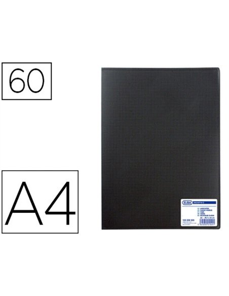 Protège-documents elba memphis polypropylène couverture semi-rigide 60 pochettes 120 vues a4 210x297mm coloris noir.
