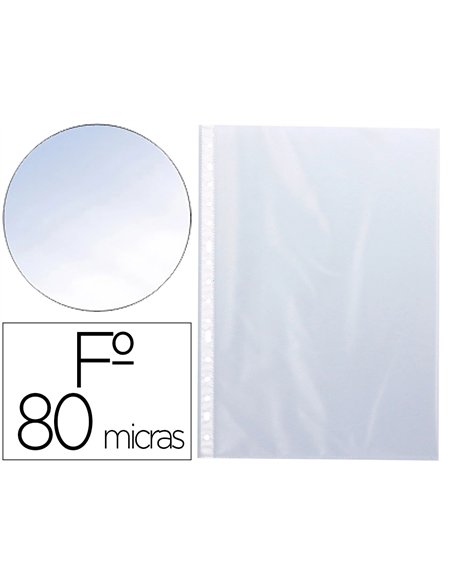 Pochette q-connect polypropylene graine perforee folio 80 mc boite 1400 unites.