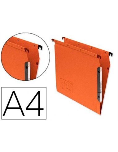 Dossier suspendu l'oblique azv ultimate kraft 240g armoire entraxe 330mm h275mm fond v porte-étiquette boîte 25 unités.