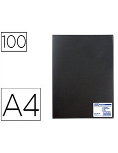 Protège-documents elba memphis polypropylène couverture semi-rigide 100 pochettes 200 vues a4 210x297mm coloris noir.