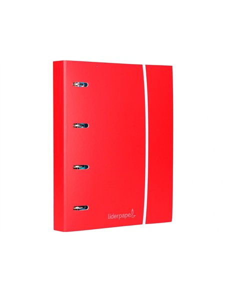 Classeur liderpapel série multilider 4 anneaux ronds 40mm a4 carton rembordé feuillets mobiles quadrillage 5mm 120f 80g.