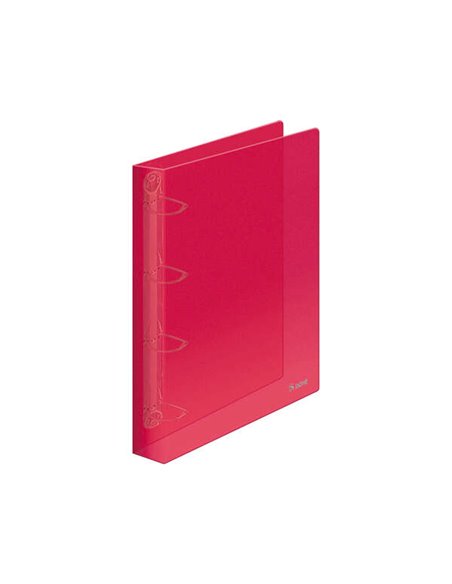Classeur mixte Dohe 4 anneaux 25 mm A4 - Polypropylène translucide - Rouge