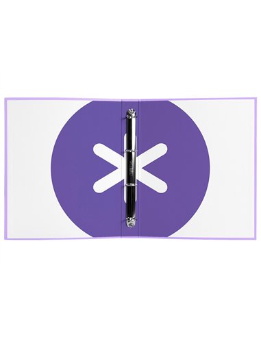 Classeur antartik 4 anneaux ronds 25mm a4 carton rembordé coloris lavande.