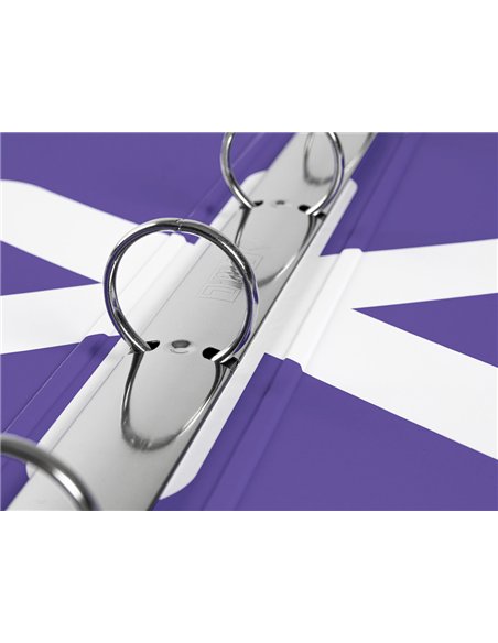 Classeur antartik 4 anneaux ronds 25mm a4 carton rembordé coloris lavande.