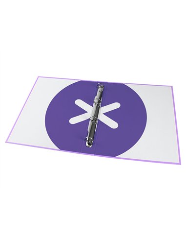Classeur antartik 4 anneaux ronds 25mm a4 carton rembordé coloris lavande.