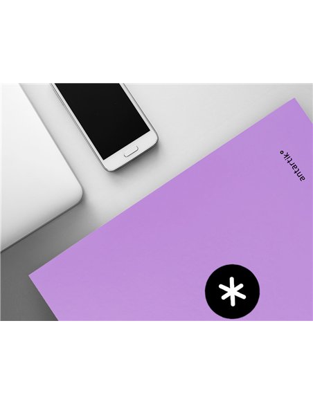 Classeur antartik 4 anneaux ronds 25mm a4 carton rembordé coloris lavande.