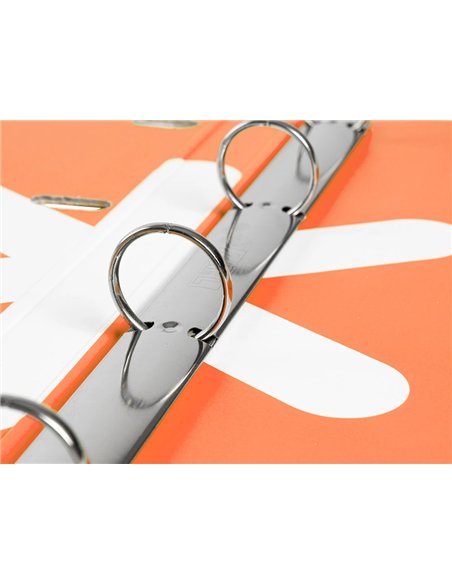 Classeur antartik 4 anneaux ronds 25mm a4 carton remborde feuillets mobiles 5x5 jaune moutarde.