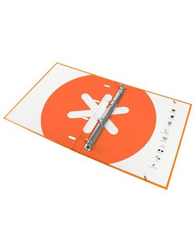 Classeur antartik 4 anneaux ronds 25mm a4 carton remborde feuillets mobiles 5x5 jaune moutarde.