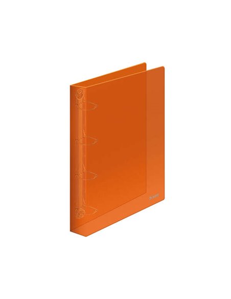 Classeur mixte Dohe 4 anneaux 25 mm A4 - Polypropylène translucide - Orange