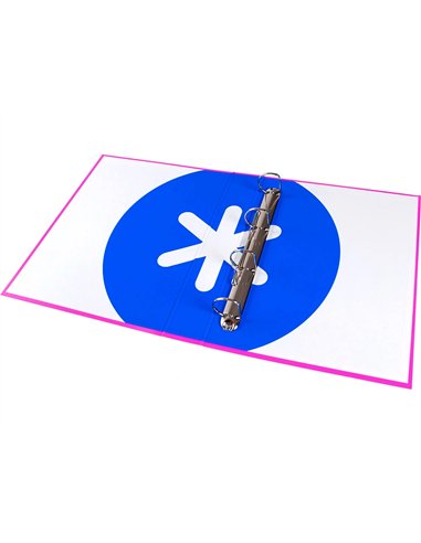 Classeur antartik 4 anneaux end 40mm a4+ carton rembordé coloris rose.