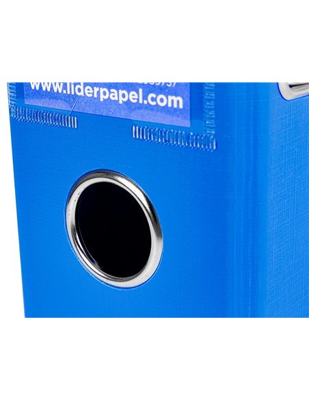 Classeur levier liderpapel a4 documenta carton rembordé 1,9mm dos 75mm rado métallique coloris bleu.