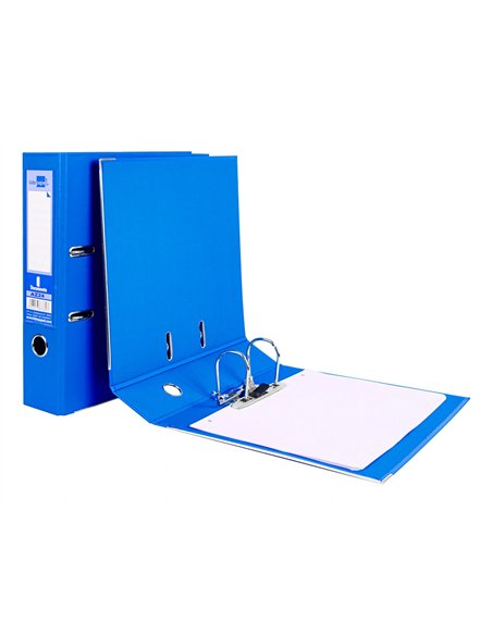 Classeur levier liderpapel a4 documenta carton rembordé 1,9mm dos 75mm rado métallique coloris bleu.