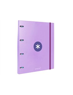 Classeur antartik 4 anneaux ronds 25mm a4 carton remborde feuillets mobiles q5x5 colorislavande. 2