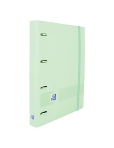 Classeur européen Oxford Live & Go A4+ en polymousse - Dos 45 mm - Anneaux 4D x 35 mm - Recharge 5x5 incluse - Vert