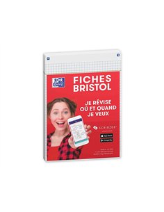 Fiches bristol oxford revision 2.0 a5 perforee 32 fiches/film q5x5 cadre blanc. 2