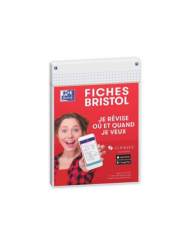 Fiches bristol oxford revision 2.0 a5 perforee 32 fiches/film q5x5 cadre blanc.