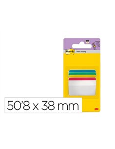 Marque-pages post-it index rigide 50,8x38mm coloris assortis 24f.