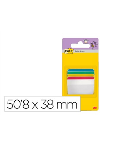 Marque-pages post-it index rigide 50,8x38mm coloris assortis 24f.