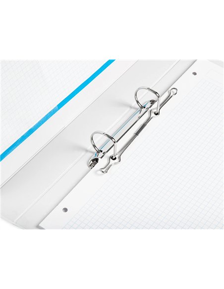 Classeur kangourou liderpapel 2 anneaux 25mm 283x320mm document a4 plastique dos 40mm coloris blanc.