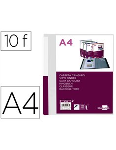 Protege-documents liderpapel personnalisable kangourou polypropylene 10 pochettes fixes a4 coloris transparent.