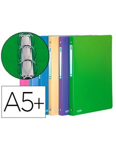 Classeur oxford memphis 4 anneaux ronds 15mm polypropylène 5/10e toucher satiné dos 20mm étiquette dos assortis style.