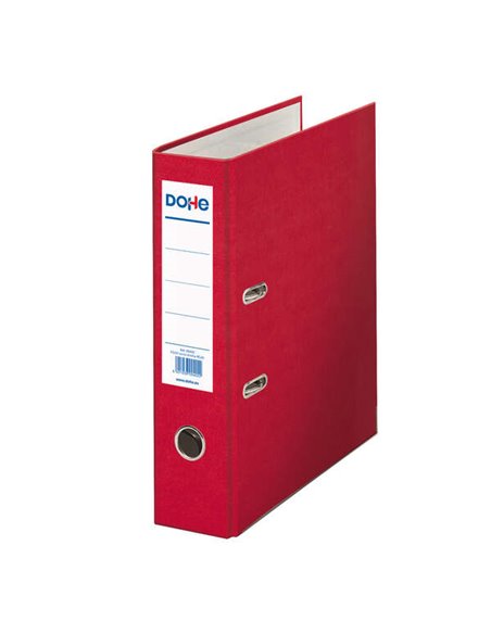Classeur à levier Dohe, format folio, dos 70 mm, œillet, anneau et porte-cartes sur le dos, carton doublé polypropylène, coins m