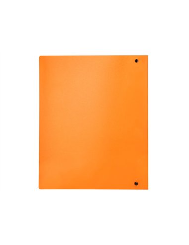 Classeur liderpapel 4 anneaux 40mm a4 polypropylene dos 55mm porte-cartes de visite coloris orange fluo.