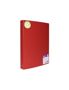 Classeur souple 4 anneaux polypro recycle office plast 32x26 cm dos 40mm coloris rouge.