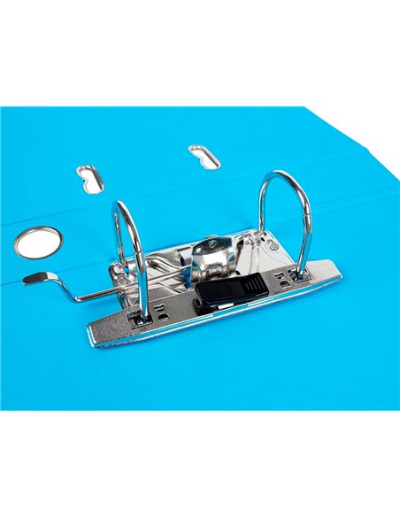 Classeur levier liderpapel a4 documenta carton rembordé 1,9mm dos 52mm rado métallique coloris bleu ciel.