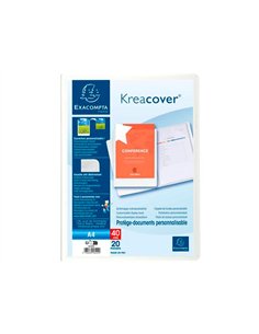 Porte-vues exacompta krea cover pp 40 vues coloris blanc.