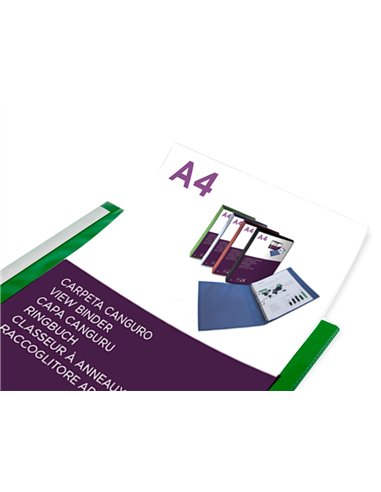 Classeur kangourou liderpapel 2 anneaux en d 25mm polypropylene 283x320mm document a4 coloris vert.