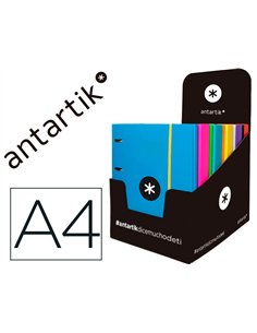 Classeur antartik 4 anneaux 25mm a4 carton rembordé feuillets mobiles quadrillage 5mm coloris assortis. 2
