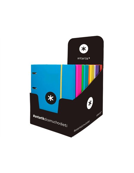 Classeur antartik 4 anneaux 25mm a4 carton rembordé feuillets mobiles quadrillage 5mm coloris assortis.