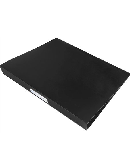 Classeur kangourou liderpapel 2 anneaux en d 40mm polypropylene 283x320mm document a4 coloris noir.