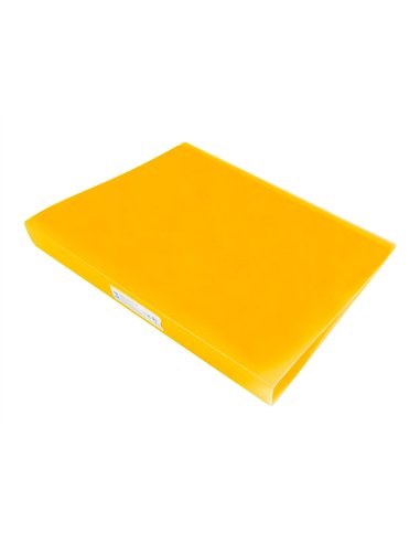 Classeur liderpapel 4 anneaux 25mm a4 260x315mm polypropylene dos 40mm porte-cartes visite coloris jaune.