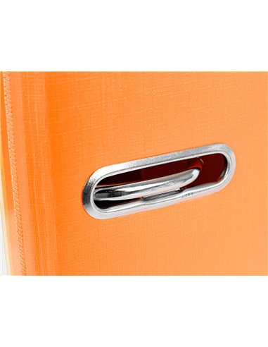 Classeur levier liderpapel a4 documenta carton rembordé 1,9mm dos 75mm rado métallique coloris orange.
