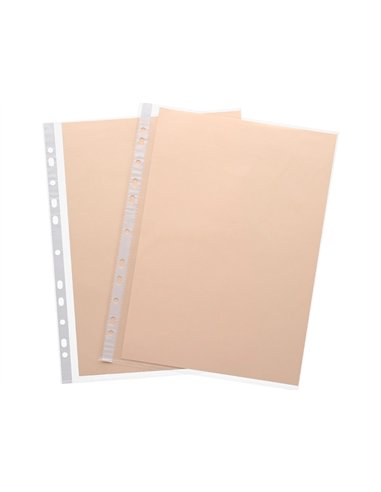 Pochette q-connect polypropylène grainé 5/100e eco perforée antistatique a4 210x297mm sachet 10 unités.